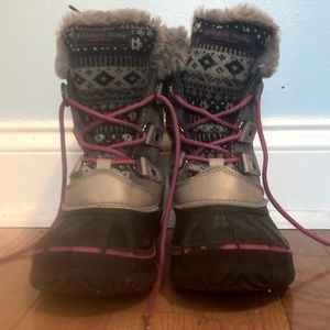 Kid London Fog Brown Pink Tottenham Boots Size 1